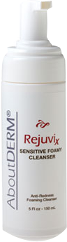 A bottle of rejuvix foaming cleanser