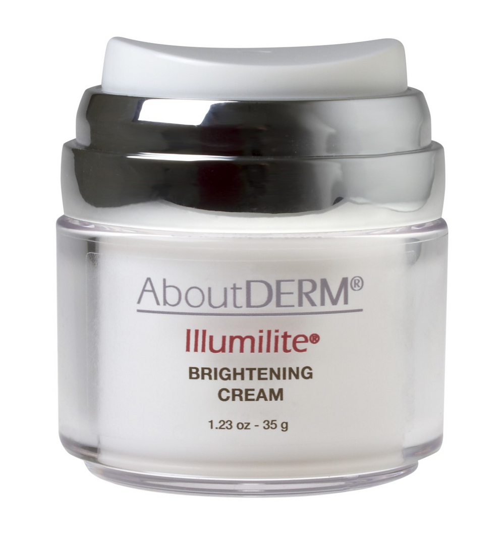 A jar of cream with the label about derm illuminite.