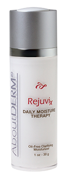 A bottle of rejuvix daily moisture therapy