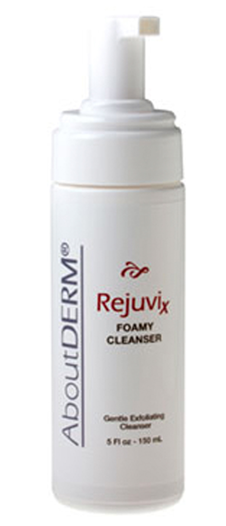 A bottle of rejuvix foamy cleanser