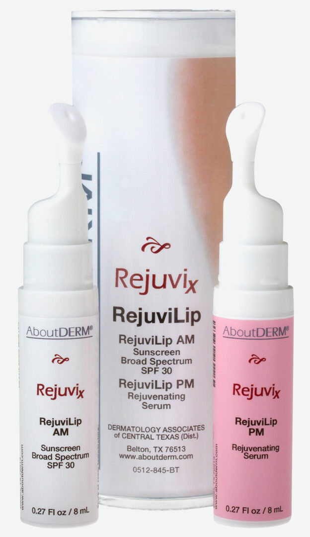 A bottle of rejuvix rejuvilip am and pm