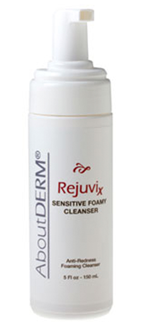 A bottle of rejuvix foamy cleanser