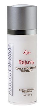 A bottle of rejuvix daily moisture therapy